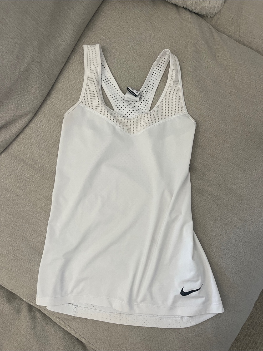 Nike White Women's Mesh Racerback Athletic Tank
